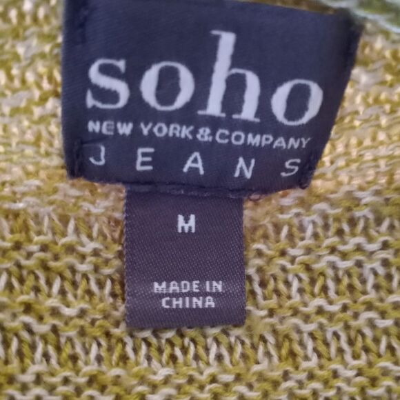 NY&CO. LIME GREEN SLIT SLEEVE SWEATER SZ.M EUC - Picture 6 of 8